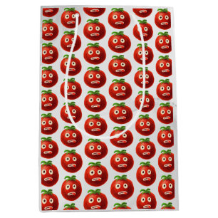 Funny Tomato Pattern - Cartoon Vegetable Art Medium Gift Bag