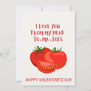 Funny Tomato Pun Valentine’s Day Holiday Card