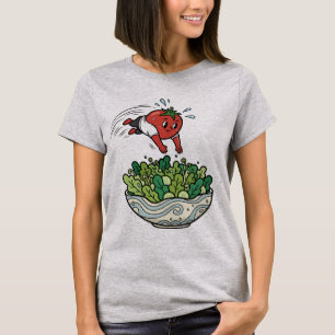 Funny Tomato Salad High Dive Vintage Cartoon T-Shirt