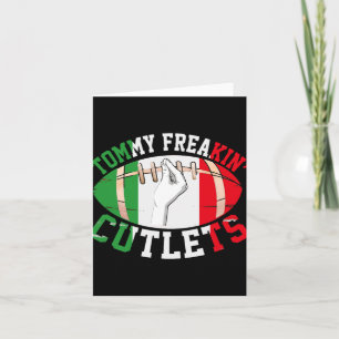Funny Tommy Freakin' Cutlets New Jersey Italy Flag Card
