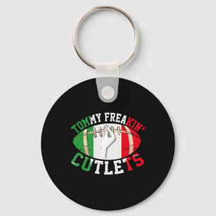 Funny Tommy Freakin' Cutlets New Jersey Italy Flag Key Ring