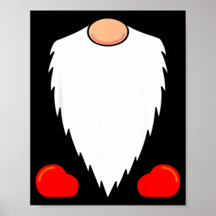 Funny Tomte Swedish Gnome Beard Christmas Yule Nis Poster