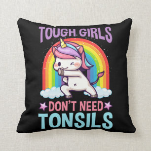 Funny Tonsil Removal Unicorn Kid Tonsillectomy Cushion