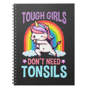 Funny Tonsil Removal Unicorn Kid Tonsillectomy Notebook