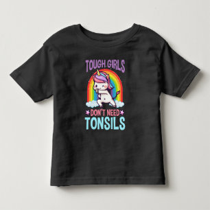 Funny Tonsil Removal Unicorn Kid Tonsillectomy Toddler T-Shirt