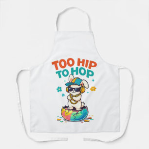 Funny Too Hip to Hop Bunny Illustration Apron