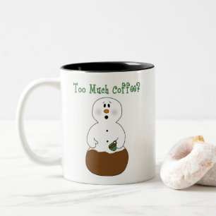 Funny Too Much Coffee Snowman Mug