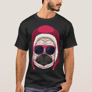 Funny toon Christmas Pug Head T-Shirt