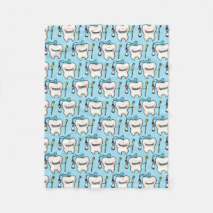 funny tooth cartoon fleece blanket