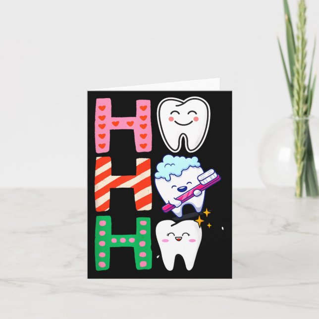 Funny Tooth Christmas Dentist Xmas Dental Istant H Card (Front)