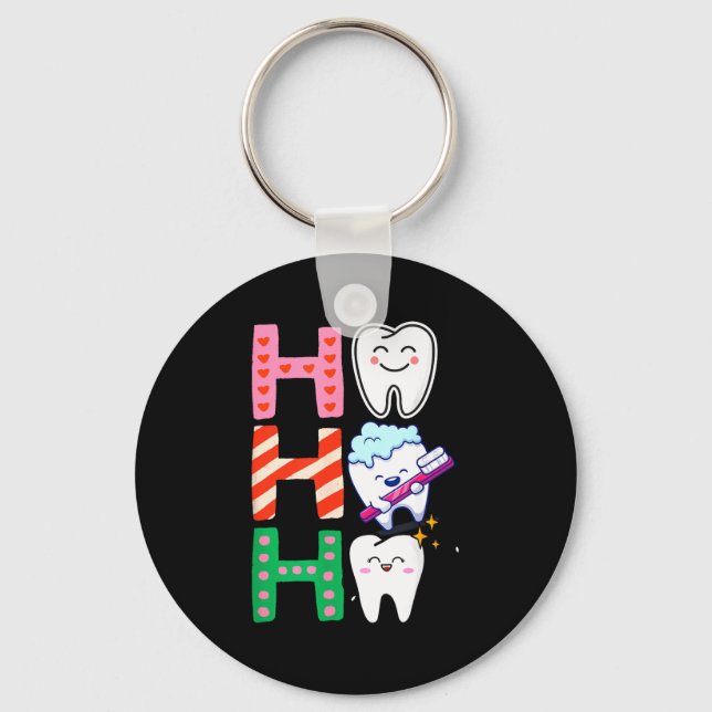 Funny Tooth Christmas Dentist Xmas Dental Istant H Key Ring (Front)