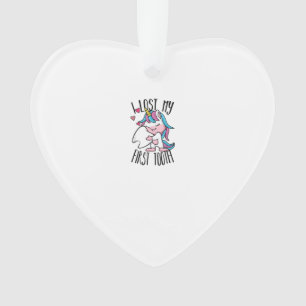 Funny Tooth Fairy - Cute Unicorn I Lost My First T Ornament