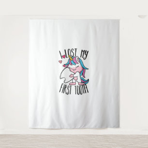 Funny Tooth Fairy - Cute Unicorn I Lost My First T Tapestry