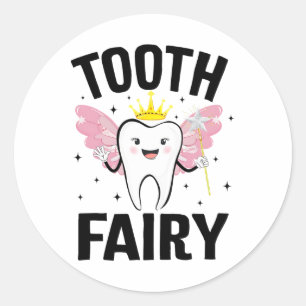 Funny Tooth Fairy Halloween Costume For Women Kids Classic Round Sticker