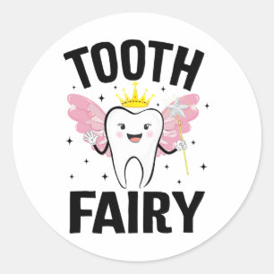 Funny Tooth Fairy Halloween Costume For Women Kids Classic Round Sticker