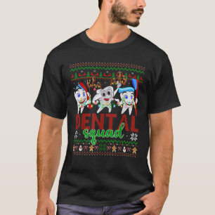Funny Tooth Ugly Xmas Lights Dental Squad Teeth Ch T-Shirt