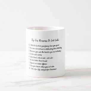 FUNNY Top 10 Reasons To Eat Cake Customisable Coffee Mug