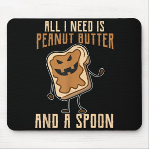 Funny Top Peanut Butter Crunchy PBJ Loves Mouse Mat