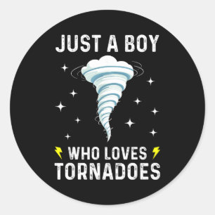 Funny Tornado Gift For Boys Kids Hurricane Weather Classic Round Sticker