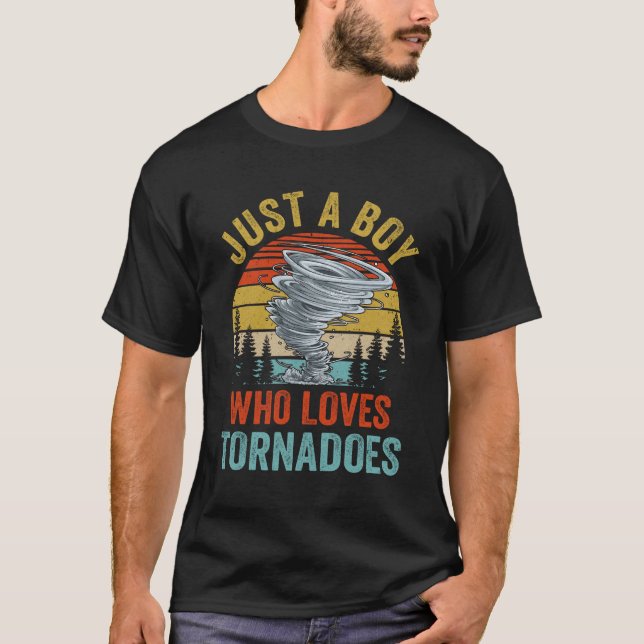 Funny Tornado Storm Chasing Hurricane Design Boys  T-Shirt (Front)