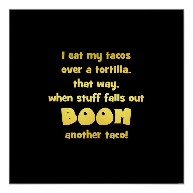 Funny Tortilla Boom Joke Poster (Front)