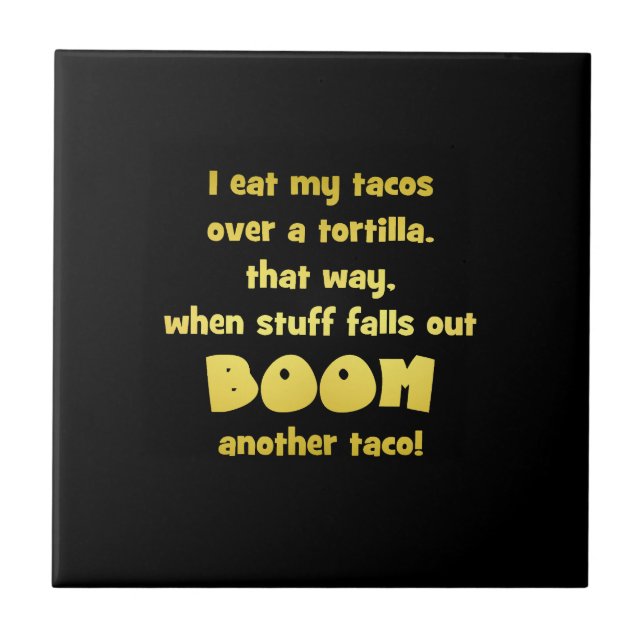 Funny Tortilla Boom Joke Tile (Front)