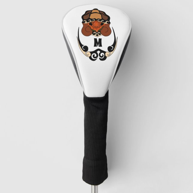 Funny Tortoise Chilling Monogram Golf Head Cover (Front)