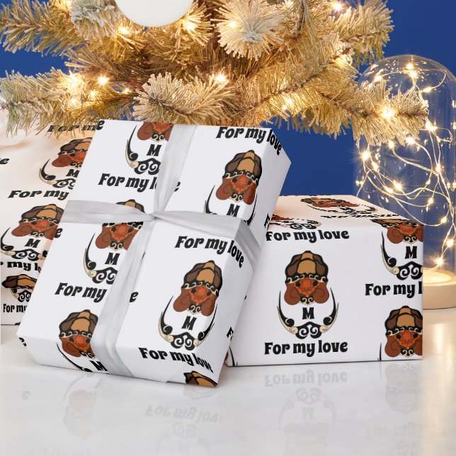 Funny Tortoise Chilling Monogram Wrapping Paper (Holidays)
