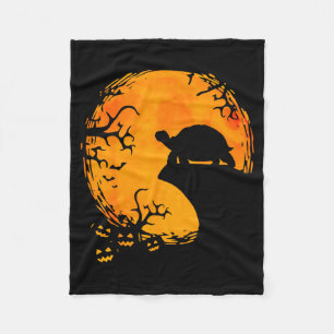Funny Tortoise Halloween Silhouette Soky Tortoise Fleece Blanket
