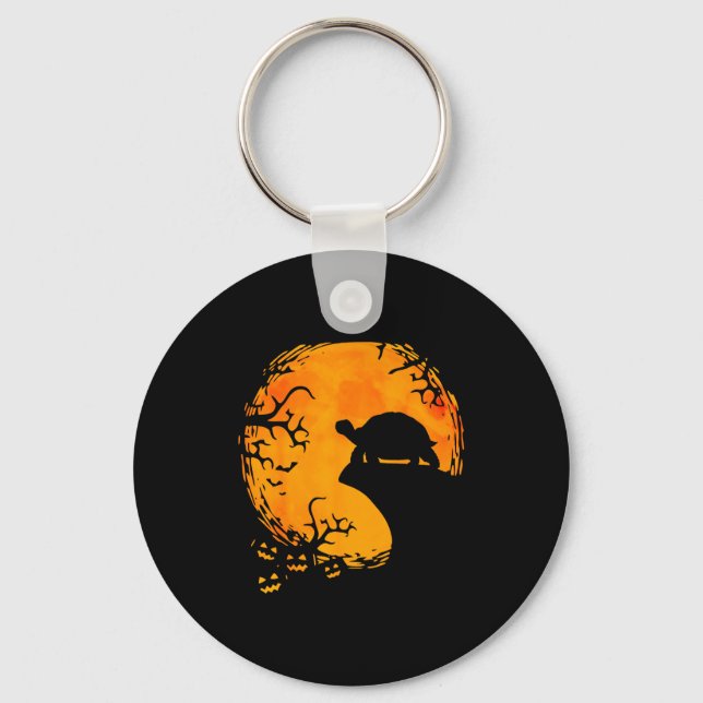 Funny Tortoise Halloween Silhouette Soky Tortoise  Key Ring (Front)