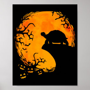 Funny Tortoise Halloween Silhouette Soky Tortoise Poster