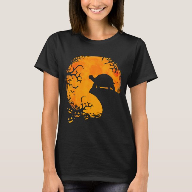 Funny Tortoise Halloween Silhouette Soky Tortoise  T-Shirt (Front)