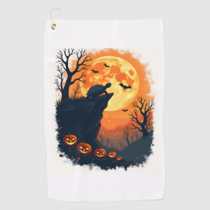 Funny Tortoise Halloween Silhouette Spooky Tortois Golf Towel