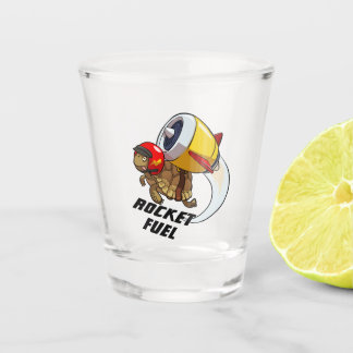 Funny Tortoise Rocket Fuel Flying Jet Cartoon Shot Glass