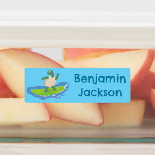 Funny tortoise wave surfing cartoon personalised