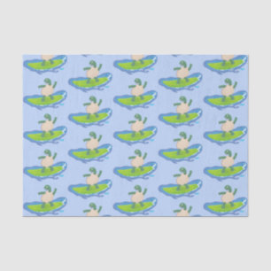 Funny tortoise wave surfing cartoon  tissue paper