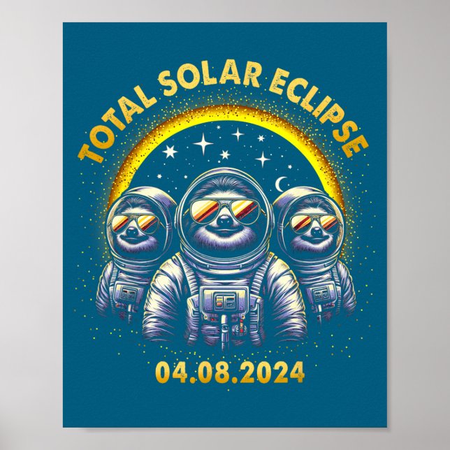 Funny Total Solar Eclipse 04 08 Poster (Front)