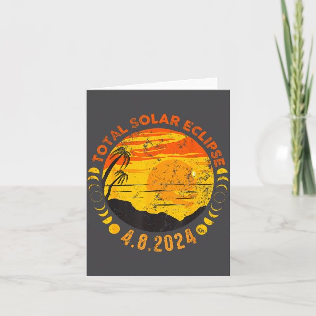 Funny Total Solar Eclipse Retro Eclipse Card (Front)