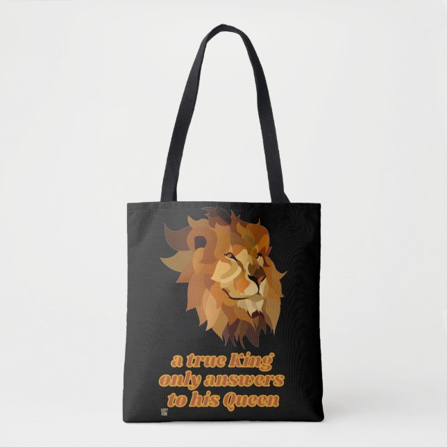 funny tote bag  "A TRUE KING..." (Front)