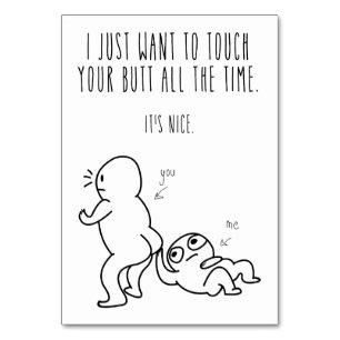 Funny Touch My Butt Love Card