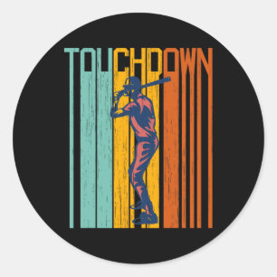 Funny Touchdown Baseball Football Shirt Mixed Up S Classic Round Sticker