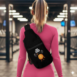Funny Tough Cookie Lifting Barbell Sling Bag
