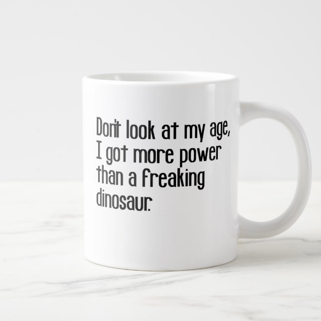 funny tough strong old age sayings quotes large coffee mug (Right)