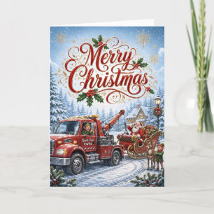 Funny Tow Truck Company Christmas Card