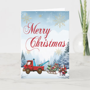 Funny Tow Truck Company Christmas Card
