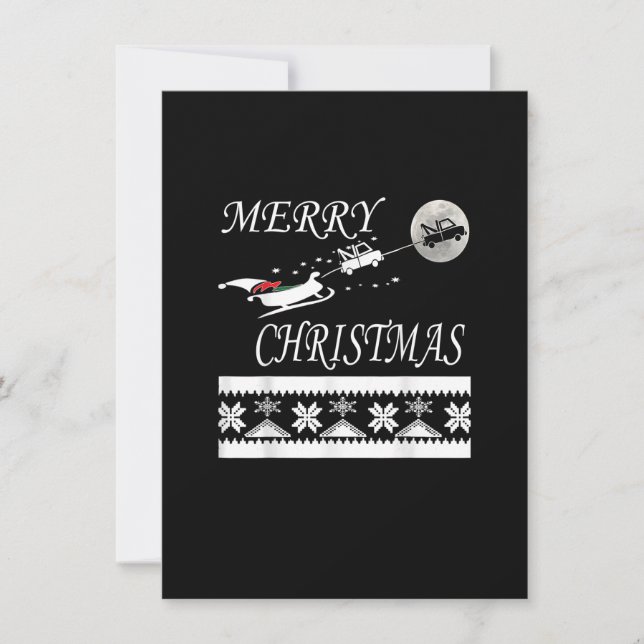 Funny Tow Truck Driver Christmas T Shirt Gift Repo Invitation (Front)