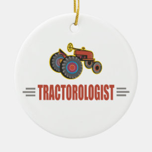 Funny Tractor Ceramic Tree Decoration
