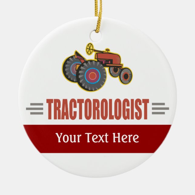 Funny Tractor Ceramic Tree Decoration (Front)