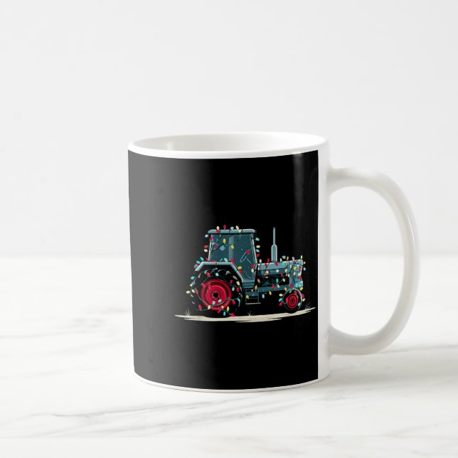 Funny Tractor Christmas Graphics Lights Lover Farm Coffee Mug (Right)