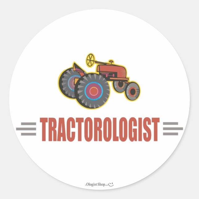 Funny Tractor Classic Round Sticker (Front)